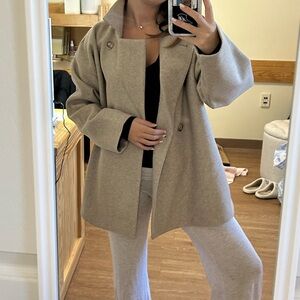 Sofrt Double Breasted Peacoat